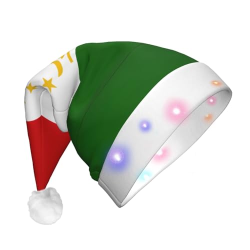 YQxwJL Weihnachtsmütze mit Flagge von Tadschikistan, für Erwachsene, Weihnachtsmannmütze für Erwachsene, Damen, Herren von YQxwJL