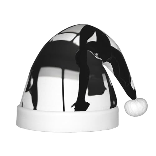 YQxwJL Weihnachtsmütze mit Gymnastik-Druck, Weihnachtsmannmütze, Winterurlaubsmütze für Weihnachten, Party, Zubehör von YQxwJL