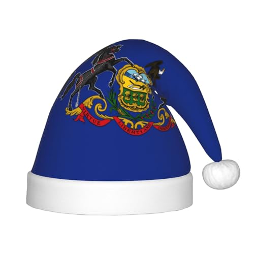 YQxwJL Weihnachtsmütze mit Pennsylvania-Staatsflagge, Weihnachtsmann-Weihnachtsmütze, Winterurlaubsmütze für Weihnachten, Party, Zubehör YQxwJL Weihnachtsmütze mit Pennsylvania-Staatsflagge, Weihnachtsmann-Weihnachtsmütze, Winterurlaubsmütze für Weihnachten, Party, Zubehör von YQxwJL