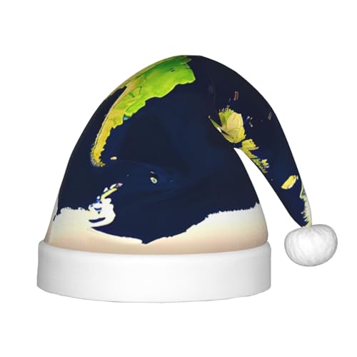 YQxwJL Weihnachtsmütze mit Weltkarten-Aufdruck, Weihnachtsmannmütze, Winterurlaubsmütze für Weihnachten, Party, Zubehör YQxwJL Weihnachtsmütze mit Weltkarten-Aufdruck, Weihnachtsmannmütze, Winterurlaubsmütze für Weihnachten, Party, Zubehör von YQxwJL