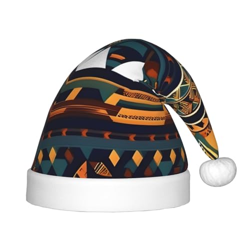YQxwJL Weihnachtsmütze mit afrikanischem ethnischem Muster, Weihnachtsmann-Weihnachtsmütze, Winterurlaubsmütze für Weihnachten, Party, Zubehör von YQxwJL