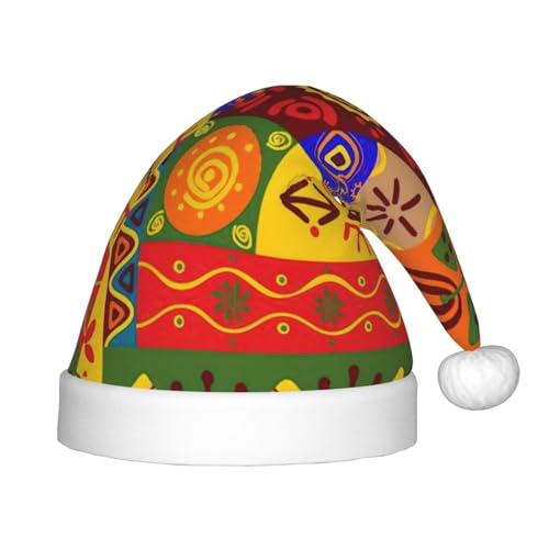 YQxwJL Weihnachtsmütze mit afrikanischen Nationalmustern, Weihnachtsmannmütze, Weihnachtsmütze, Winterurlaubsmütze für Weihnachten, Party, Zubehör von YQxwJL