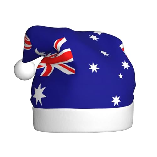 YQxwJL Weihnachtsmütze mit australischer Flagge, Plüsch, Weihnachtsmannmützen für Weihnachten, Urlaub, Partyzubehör YQxwJL Weihnachtsmütze mit australischer Flagge, Plüsch, Weihnachtsmannmützen für Weihnachten, Urlaub, Partyzubehör von YQxwJL