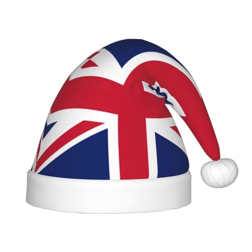 YQxwJL Weihnachtsmütze mit britischer Flagge, Weihnachtsmannmütze, Winterurlaubsmütze für Weihnachten, Party, Zubehör von YQxwJL