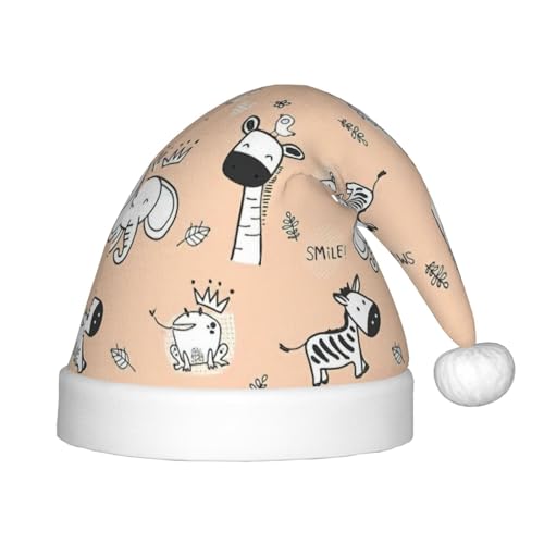 YQxwJL Weihnachtsmütze mit niedlichem Tierdruck, Weihnachtsmannmütze, Winterurlaubsmütze für Weihnachten, Party, Zubehör YQxwJL Weihnachtsmütze mit niedlichem Tierdruck, Weihnachtsmannmütze, Winterurlaubsmütze für Weihnachten, Party, Zubehör von YQxwJL