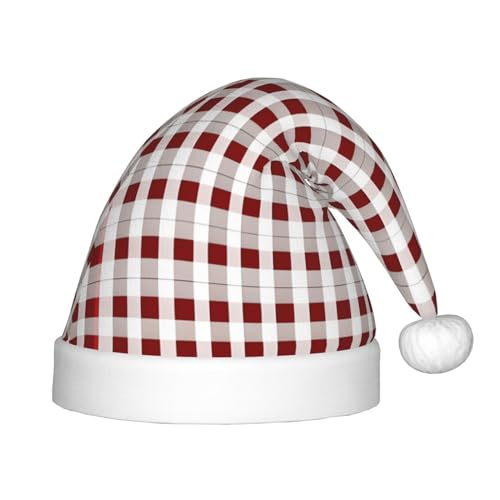 YQxwJL Weihnachtsmütze mit rot-weißem Karomuster, Weihnachtsmann-Weihnachtsmütze, Winterurlaubsmütze für Weihnachten, Party, Zubehör YQxwJL Weihnachtsmütze mit rot-weißem Karomuster, Weihnachtsmann-Weihnachtsmütze, Winterurlaubsmütze für Weihnachten, Party, Zubehör von YQxwJL