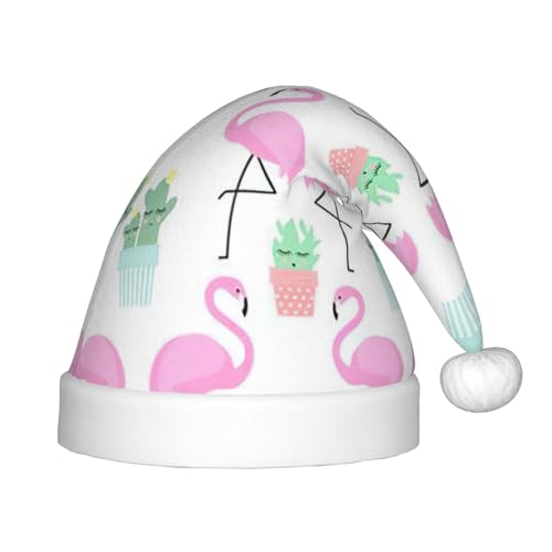 YQxwJL Weihnachtsmütze mit tropischem Flamingo, niedlicher Kaktusdruck, Weihnachtsmannmütze, Weihnachtsmütze, Winterurlaubsmütze für Weihnachten, Party, Zubehör YQxwJL Weihnachtsmütze mit tropischem Flamingo, niedlicher Kaktusdruck, Weihnachtsmannmütze, Weihnachtsmütze, Winterurlaubsmütze für Weihnachten, Party, Zubehör von YQxwJL