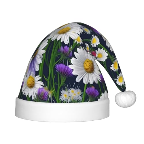 YQxwJL Weihnachtsmütze mit wilden Blumen und Kornblumen, Gänseblümchen, Weihnachtsmann-Motiv, Weihnachtsmütze, Winterurlaubsmütze für Weihnachten, Party, Zubehör YQxwJL Weihnachtsmütze mit wilden Blumen und Kornblumen, Gänseblümchen, Weihnachtsmann-Motiv, Weihnachtsmütze, Winterurlaubsmütze für Weihnachten, Party, Zubehör von YQxwJL
