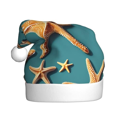 YQxwJL Weihnachtsschmuck mit Seestern-Motiv, Plüsch, Weihnachtsmannmützen für Weihnachten, Urlaub, Partyzubehör YQxwJL Weihnachtsschmuck mit Seestern-Motiv, Plüsch, Weihnachtsmannmützen für Weihnachten, Urlaub, Partyzubehör von YQxwJL
