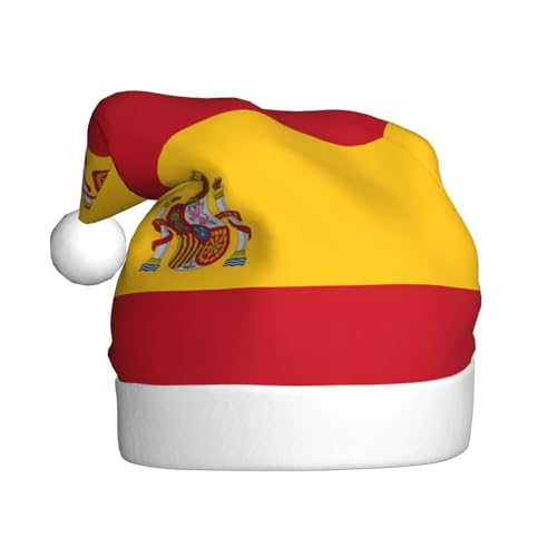 YQxwJL Weihnachtsschmuck mit spanischer Flagge, Plüsch-Weihnachtsmannmützen für Weihnachten, Urlaub, Partyzubehör von YQxwJL