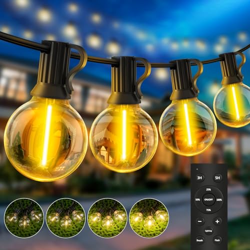LED Lichterkette Außen 15m G40 Glühbirnen Gartenbeleuchtung Balkon Lichterketten Aussen IP44 Wetterfest Pavillon String Lights mit Fernbedienung für Terrasse Party Outdoor Strom Aussenlichterkette LED Lichterkette Außen 15m G40 Glühbirnen Gartenbeleuchtung Balkon Lichterketten Aussen IP44 Wetterfest Pavillon String Lights mit Fernbedienung für Terrasse Party Outdoor Strom Aussenlichterkette von YRATERVSR