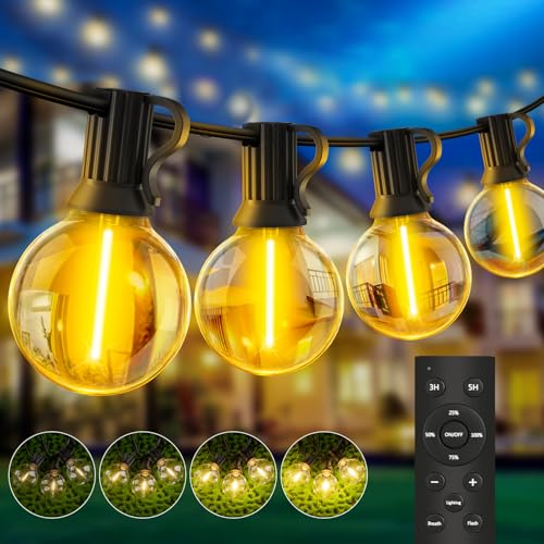 LED Lichterkette Außen 45M - 150FT Outdoor Lichterkette Strom mit 62+2 G40 Glühbirne Wetterfest Dimmbar Aussen Beleuchtung Warmweiß für Garten Terrasse Balkon Hochzeiten Pavillon von YRATERVSR