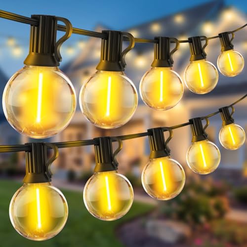 YRATERVSR 20m 65.5ft Lichterkette Außen LED Strom Beleuchtung Outdoor String Lights Aussen Lichterketten Glühbirnen mit G40 IP44 Wetterfest Glühbirne Balkon Terrasse Party gartenbeleuchtung von YRATERVSR