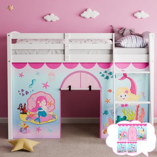 YRDKB Meerjungfrauen-Etagenbett-Vorhänge – 45H Premium und anpassbare Cartoon-Hochbettvorhänge für Kinder, um die fantasievolle Kreation zu verbessern (3 Stück, Zwillinge) von YRDKB