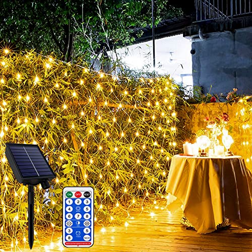 YRHome 3 x 2m Solar Lichternetz Außen Solar Lichterkette Aussen Warmweiß 8 Modi Solarlichterkette IP44 mit Fernbedienung Timer Speicherfunktion Lichterkettenvorhang für Weihnachten Hochzeit YRHome 3 x 2m Solar Lichternetz Außen Solar Lichterkette Aussen Warmweiß 8 Modi Solarlichterkette IP44 mit Fernbedienung Timer Speicherfunktion Lichterkettenvorhang für Weihnachten Hochzeit von YRHome