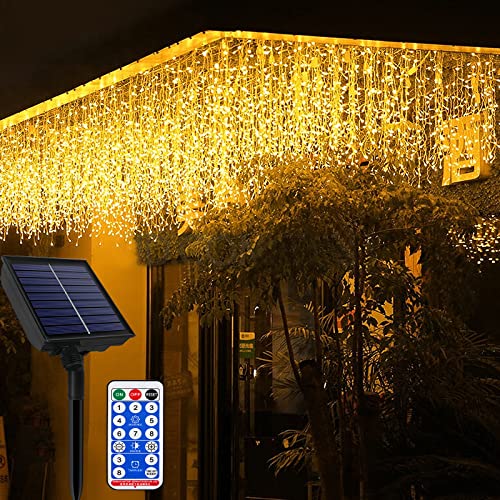 YRHome Solar Eisregen Lichterkette Außen 15m 600LEDs Weihnachtsbeleuchtung Regenkette Solar Lichterketten Warmweiß 8 modi Speicherfunktion mit Fernbedienung Timer für Weihnachten Halloween Hochzeit YRHome Solar Eisregen Lichterkette Außen 15m 600LEDs Weihnachtsbeleuchtung Regenkette Solar Lichterketten Warmweiß 8 modi Speicherfunktion mit Fernbedienung Timer für Weihnachten Halloween Hochzeit von YRHome