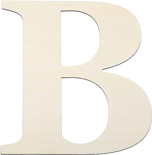 YRONTY 30,5 cm Holzbuchstaben B, 1,27 cm dick, blanko, unlackiertes Holz, Holzschild zum Malen, Basteln und Wanddekoration zu Hause von YRONTY
