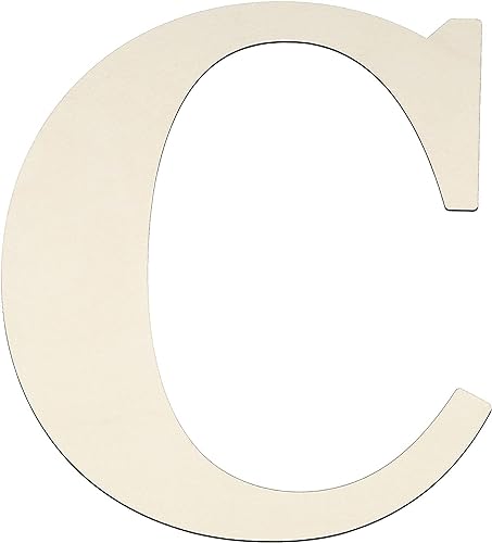 YRONTY 30,5 cm Holzbuchstaben C, 1,27 cm dick, blanko, unlackiertes Holz, Holzschild zum Malen, Basteln und Wanddekoration zu Hause von YRONTY