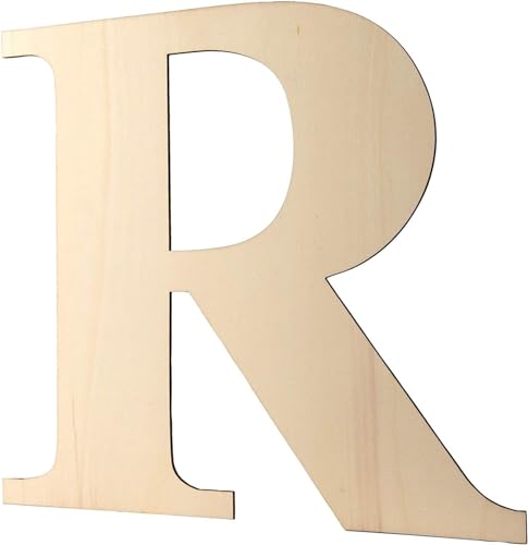 YRONTY 30,5 cm Holzbuchstaben R, 1,27 cm dick, blanko, unlackiertes Holz, Holzschild zum Malen, Basteln und Wanddekoration zu Hause von YRONTY