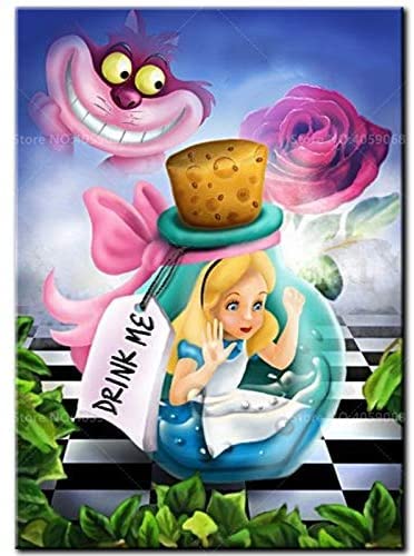 YRQFCFPL DIY 5D Diamond Art Diamond Painting Kits for Adults & Kids Painting by Number Kits, Adults' Paint by Diamond Kits (30,5 x 40,6 cm) --Alice in Wonderland von YRQFCFPL