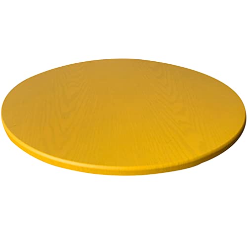 YRRA Tischdecke Tischschutz Schutzfolie Abwaschbar weich, Wasserdicht Rutschfestem Runden Tischdecken für jeden Anlass mit Gummizug,Bright Yellow,120cm von YRRA