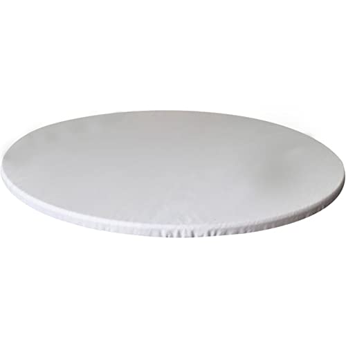 YRRA Tischdecke Tischschutz Schutzfolie Abwaschbar weich, Wasserdicht Rutschfestem Runden Tischdecken für jeden Anlass mit Gummizug,Weiß,60cm von YRRA