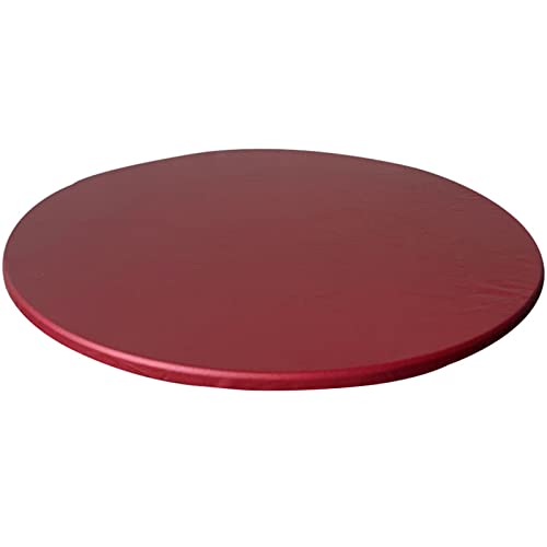 YRRA Tischdecke Tischschutz Schutzfolie Abwaschbar weich, Wasserdicht Rutschfestem Runden Tischdecken für jeden Anlass mit Gummizug,Wine red,140cm von YRRA