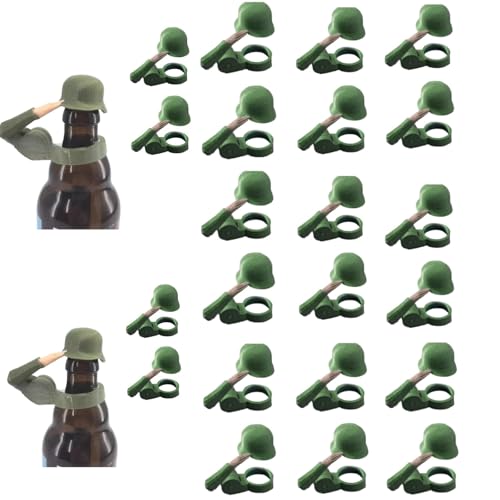 YRSM-MR 10pcs Soldier Salute Bierflaschenhelm, wiederverwendbar, dekorativ, staubdicht, dekorative Bierflaschenverschlüsse für Handwerk, Grillparty, Bar, Veteranen, aktive Soldaten-Liebhaber YRSM-MR 10pcs Soldier Salute Bierflaschenhelm, wiederverwendbar, dekorativ, staubdicht, dekorative Bierflaschenverschlüsse für Handwerk, Grillparty, Bar, Veteranen, aktive Soldaten-Liebhaber von YRSM-MR