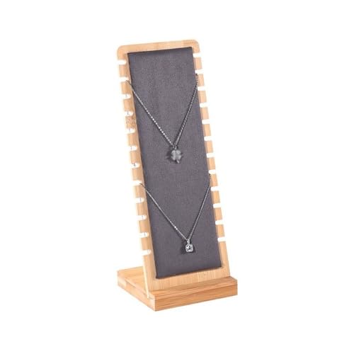 YRTAWEO32A Eleganter Anhänger Organizer Schmuck Display Board Schmuck Hängen Rack Display Stand Stände Holz Abnehmbare Halskette Display Rack Organizer(Grigio) von YRTAWEO32A