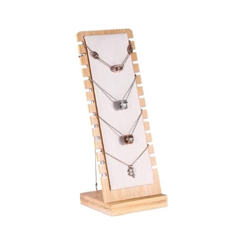 YRTAWEO32A Eleganter Anhänger Organizer Schmuck Display Board Schmuck Hängen Rack Display Stand Stände Holz Abnehmbare Halskette Display Rack Organizer(Weiß) von YRTAWEO32A