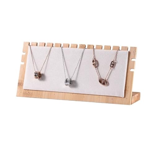 YRTAWEO32A Eleganter Holz Abnehmbare Halskette Display Rack Schmuck Hängen Rack Display Stand Stände Anhänger Organizer Schmuck Display Board Organizer(Weiß) von YRTAWEO32A