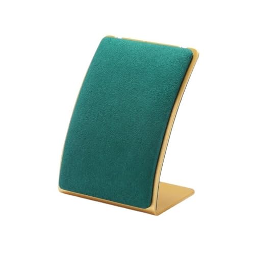 YRTAWEO32A Eleganter Metall-Mikrofaser-Anhänger-Display-Rack, Halskette, Schmuck-Organizer, Fenster, kreative Schmuck-Display-Requisiten Organizer(Green) von YRTAWEO32A