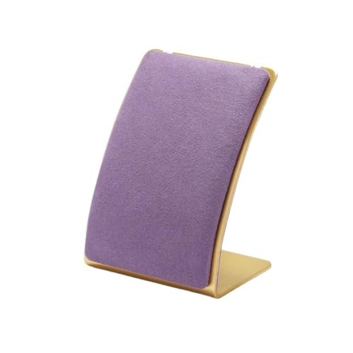 YRTAWEO32A Eleganter Metall-Mikrofaser-Anhänger-Display-Rack, Halskette, Schmuck-Organizer, Fenster, kreative Schmuck-Display-Requisiten Organizer(Purple) von YRTAWEO32A