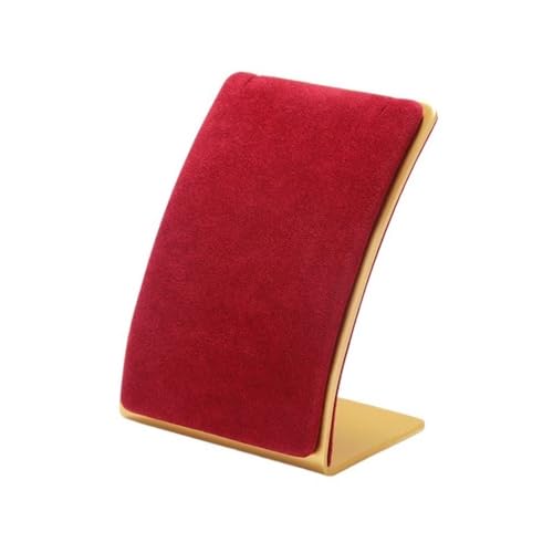 YRTAWEO32A Eleganter Metall-Mikrofaser-Anhänger-Display-Rack, Halskette, Schmuck-Organizer, Fenster, kreative Schmuck-Display-Requisiten Organizer(Red) von YRTAWEO32A
