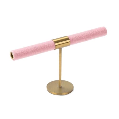 YRTAWEO32A Eleganter Rosa/grüner Ringhalter, Armband-Schnur-Präsentationsständer, Schmuck-Aufbewahrungsregal, Metallständer Organizer(Pink,Klein) von YRTAWEO32A