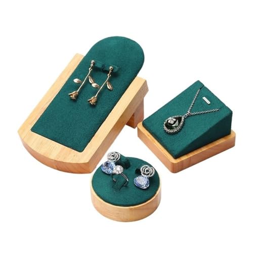YRTAWEO32A Eleganter Schmuck Display Requisiten Anhänger Halskette Display Ständer Holz Ring Ohrringe Sitz Halterung Set Kombination Organizer YRTAWEO32A Eleganter Schmuck Display Requisiten Anhänger Halskette Display Ständer Holz Ring Ohrringe Sitz Halterung Set Kombination Organizer von YRTAWEO32A