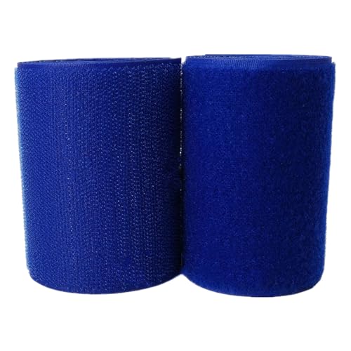 100 mm Klettband for Aufnähen, nicht selbstklebende Nylonstreifen auf der Rückseite, Stoffverschluss, Verriegelungsband(Blue,100MM x 5 Yards) von YRTHFJTJ