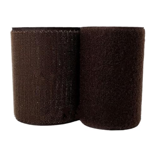 100 mm Klettband for Aufnähen, nicht selbstklebende Nylonstreifen auf der Rückseite, Stoffverschluss, Verriegelungsband(Coffee,100MM x 4 Yards) von YRTHFJTJ