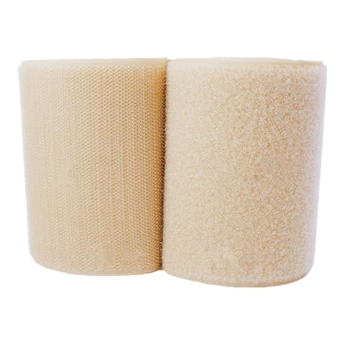 100 mm Klettband for Aufnähen, nicht selbstklebende Nylonstreifen auf der Rückseite, Stoffverschluss, Verriegelungsband(Khaki,100MM x 3 Yards) von YRTHFJTJ