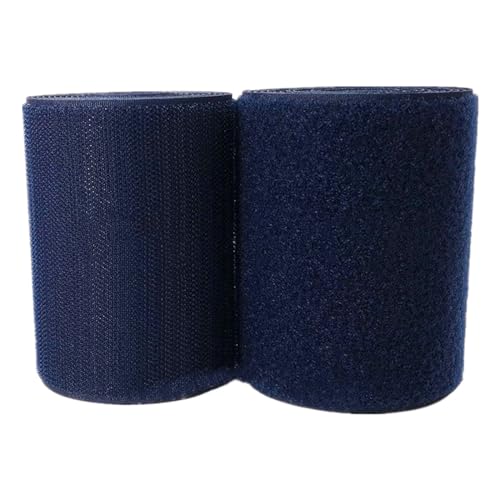 100 mm Klettband for Aufnähen, nicht selbstklebende Nylonstreifen auf der Rückseite, Stoffverschluss, Verriegelungsband(Navy Blue,100MM x 2 Yards) von YRTHFJTJ
