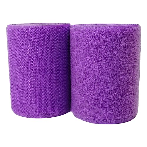100 mm Klettband for Aufnähen, nicht selbstklebende Nylonstreifen auf der Rückseite, Stoffverschluss, Verriegelungsband(Purple,100MM x 3 Yards) von YRTHFJTJ
