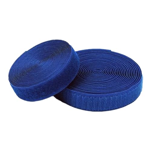 25 mm Klettband for Aufnähen, 25 Yards, nicht selbstklebende Nylonstreifen auf der Rückseite, Stoffverschluss, ineinandergreifendes Band(Blue,25MM x 25 Yards) von YRTHFJTJ