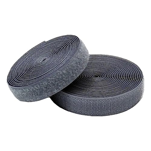 25 mm Klettband for Aufnähen, 25 Yards, nicht selbstklebende Nylonstreifen auf der Rückseite, Stoffverschluss, ineinandergreifendes Band(Gray,25MM x 10 Yards) von YRTHFJTJ