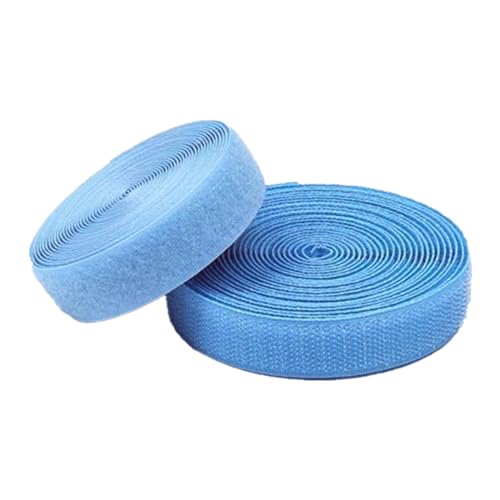 25 mm Klettband for Aufnähen, 25 Yards, nicht selbstklebende Nylonstreifen auf der Rückseite, Stoffverschluss, ineinandergreifendes Band(Sky Blue,25MM x 5 Yards) von YRTHFJTJ
