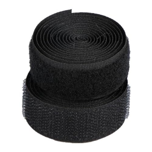25 mm Klettband for Aufnähen, nicht selbstklebende Nylon-Stoffstreifen for Kleidung, Schuhe, Basteln(Black,25MM x 25 Yards) von YRTHFJTJ