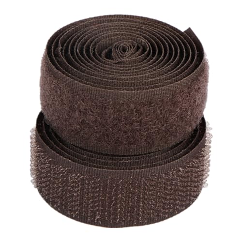 25 mm Klettband for Aufnähen, nicht selbstklebende Nylon-Stoffstreifen for Kleidung, Schuhe, Basteln(Coffee,25MM x 25 Yards) von YRTHFJTJ