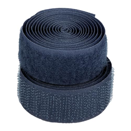 25 mm Klettband for Aufnähen, nicht selbstklebende Nylon-Stoffstreifen for Kleidung, Schuhe, Basteln(Navy Blue,25MM x 25 Yards) von YRTHFJTJ