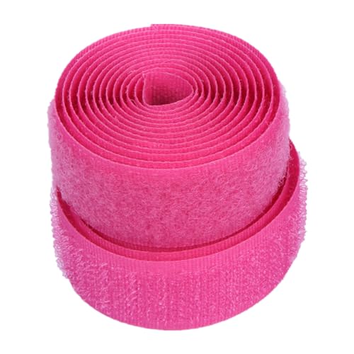 25 mm Klettband for Aufnähen, nicht selbstklebende Nylon-Stoffstreifen for Kleidung, Schuhe, Basteln(Rose Red,25MM x 10 Yards) von YRTHFJTJ