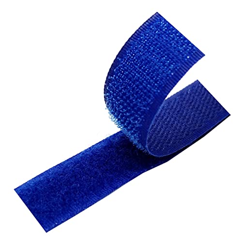 25 mm Klettband for Aufnähen, nicht selbstklebende Nylonstreifen auf der Rückseite, Stoffverschluss, ineinandergreifendes Band(Blue,25MM x 5 Yards) von YRTHFJTJ