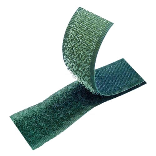 25 mm Klettband for Aufnähen, nicht selbstklebende Nylonstreifen auf der Rückseite, Stoffverschluss, ineinandergreifendes Band(Dark Green,25MM x 10 Yards) von YRTHFJTJ